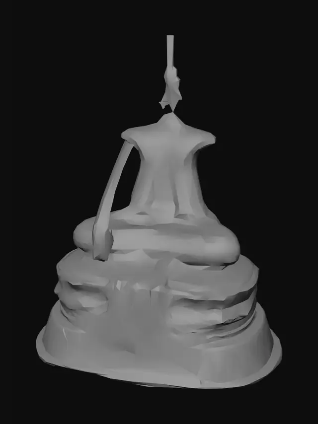 3D model for Golden Buddha in Meditation