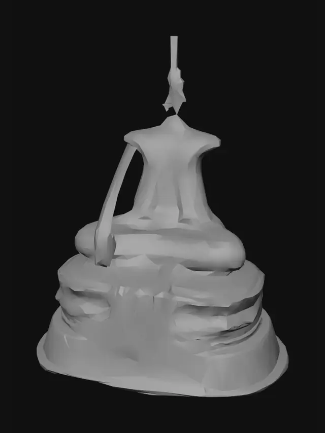 3D model for Golden Buddha in Meditation