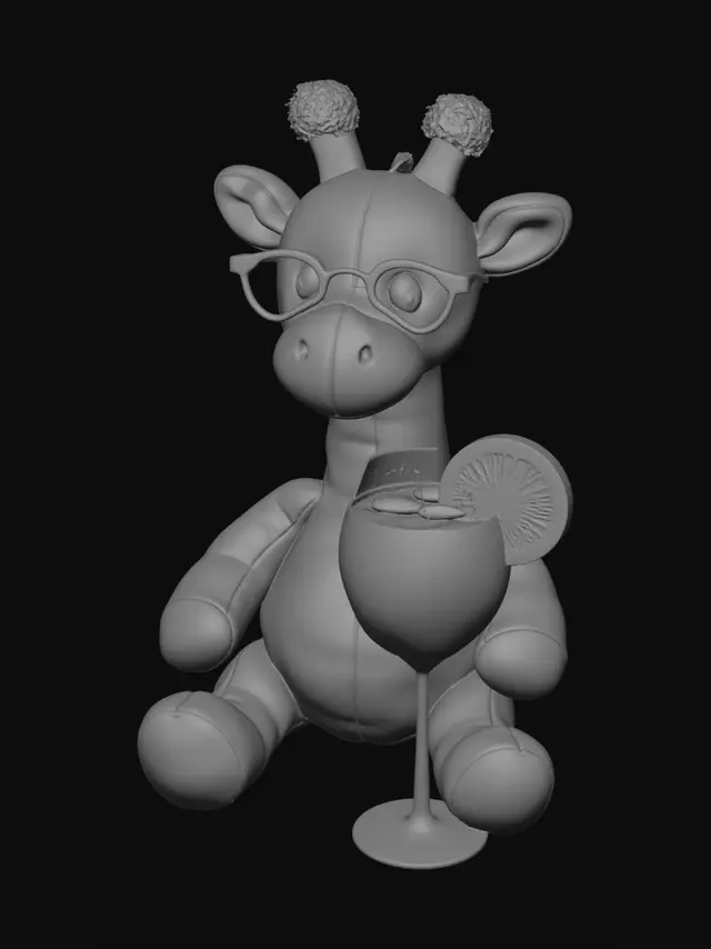 3D model for Giraffe with Glasses at the Beach
