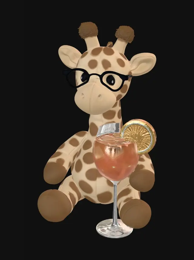 3D model for Giraffe with Glasses at the Beach