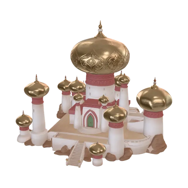 Palace of the Golden Domes 3D model, vytvořený pomocí AI