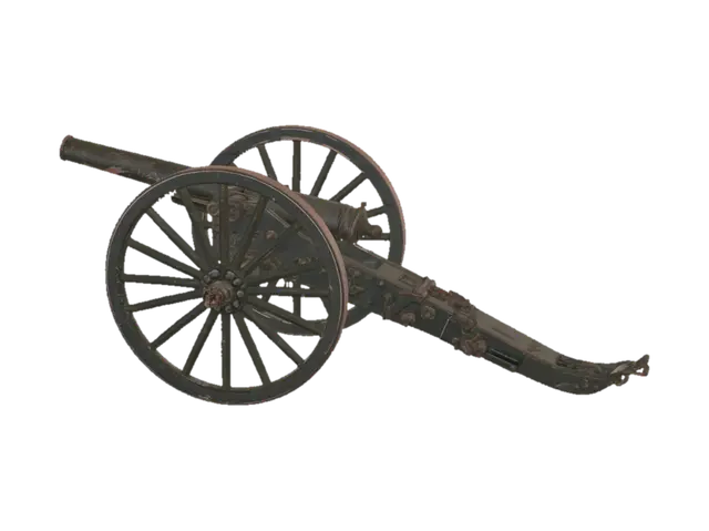 Rusty Field Cannon - Deserted 3D model, vytvořený pomocí AI