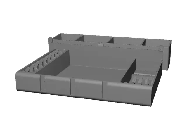 3D model for Black plastic multi-compartment organizer tray