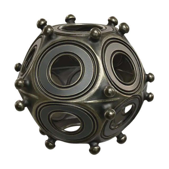 Stylized Roman Dodecahedron 3D model, vytvořený pomocí AI