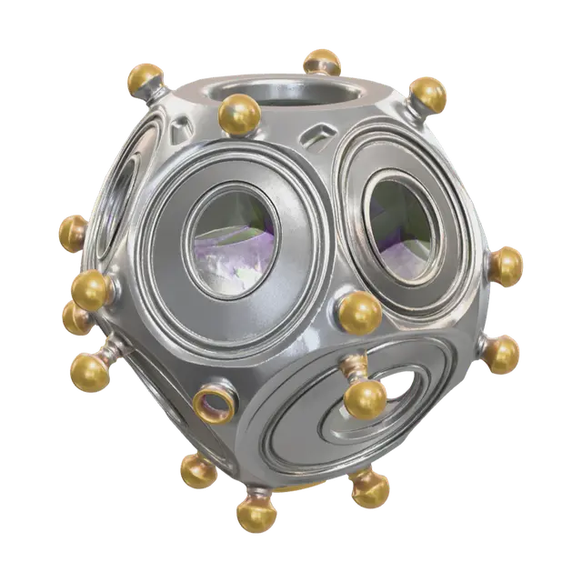 Low-Poly Roman Dodecahedron 3D model, vytvořený pomocí AI