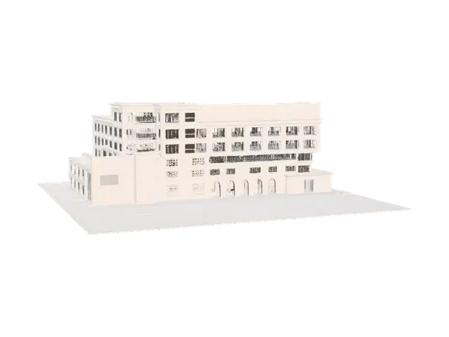 3D model for Monochrome Modernist Office Complex