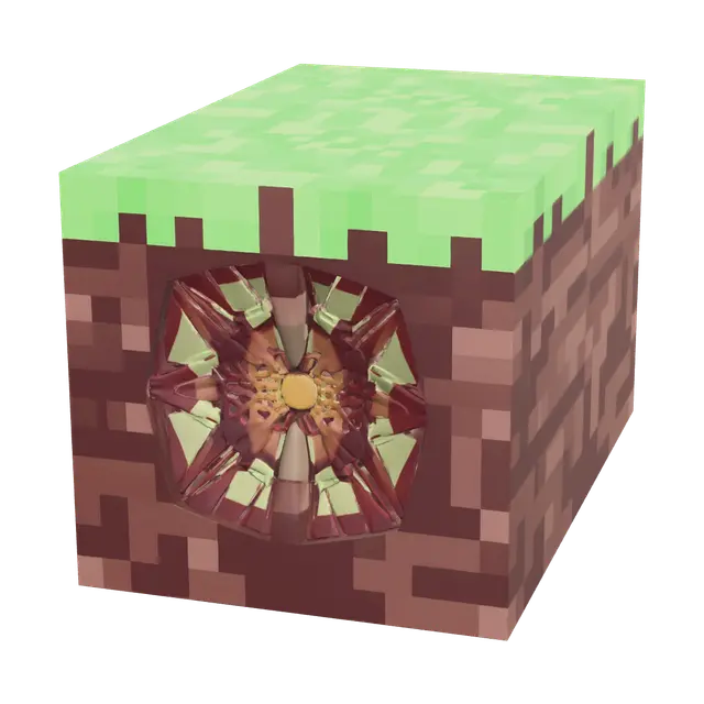 3D model for Realistic Minecraft Grass Block