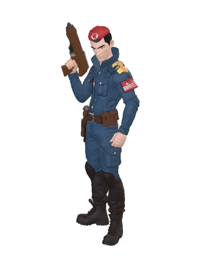 3D model for Brawl stars Türk asker elinde silah tutuyor