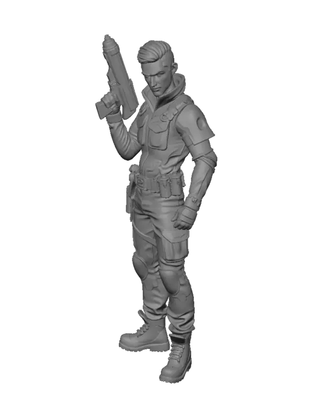 3D model for Brawl stars Türk asker elinde silah tutuyor
