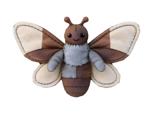 3D model for handmade cotton fabric moth shaped stuffed toy