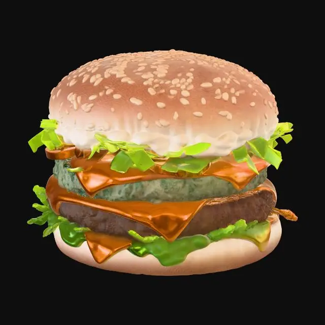 3D model for Double-Patty Cheeseburger
