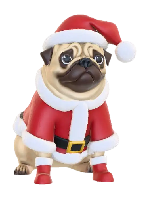 3D model for Santa Pug, #Christmas2025#