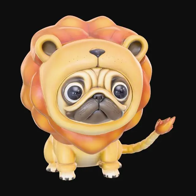 3D model for Pug in Lion's Garb