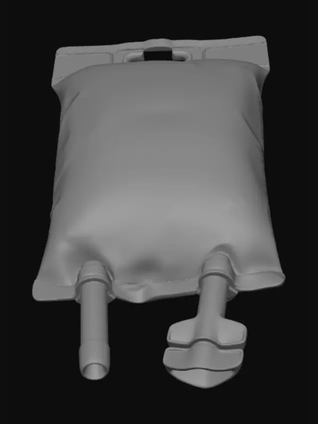 3D model for Isotonic saline IV bag