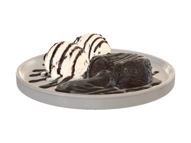 Molten Chocolate Dream - Swirl 3D model, vytvořený pomocí AI