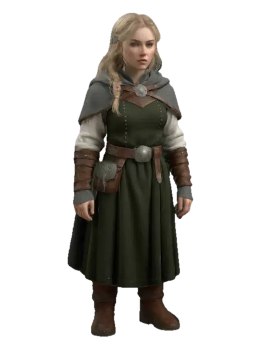 Elira Thorne - Tunic 3D model, vytvořený pomocí AI