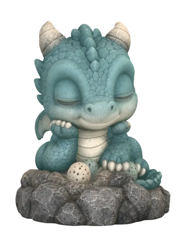 SleepingBaby_Dragon - Swirl 3D model, vytvořený pomocí AI