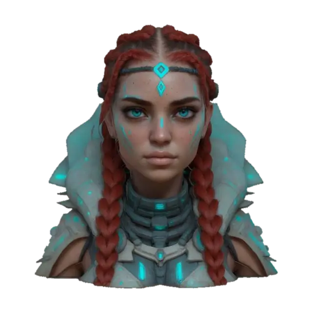 Aloy - Heroine 3D model, vytvořený pomocí AI