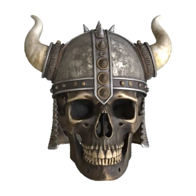 Viking warrior skull - Norse 3D model, vytvořený pomocí AI