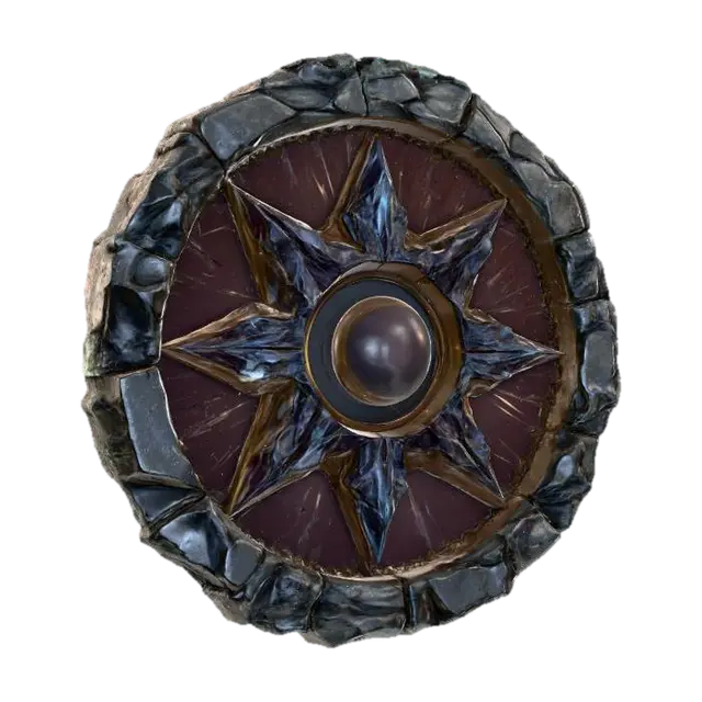 Chrono Shard "An abstract time crystal emblem, fractured shards floating in a circular… 3D model, vytvořený pomocí AI