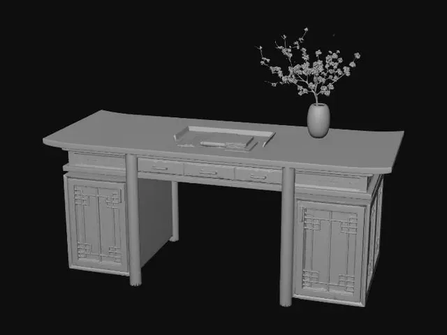 3D model for Zen Lantern Desk
