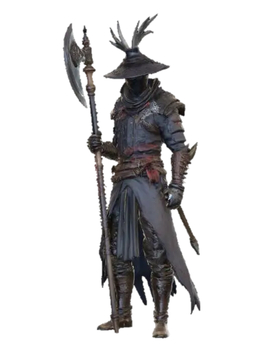bloodborne hunter with axe and hat. bedecktes gesicht was man nicht sieht 3D model, vytvořený pomocí AI