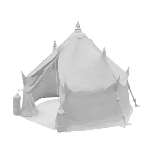 3D model for Tenda Élfica em texturas de azul #4360b0.