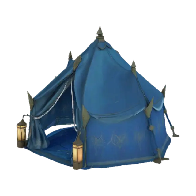 3D model for Tenda Élfica em texturas de azul #4360b0.