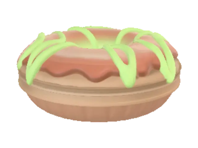Neon Lime Donut 3D model, vytvořený pomocí AI
