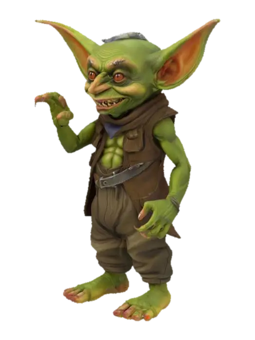 Fantasy goblin - Gremlin 3D model, vytvořený pomocí AI