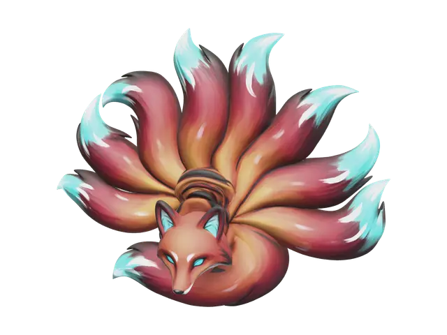 Modello 3D Modern Ninetailedwolf - Tagger, generato dall’IA