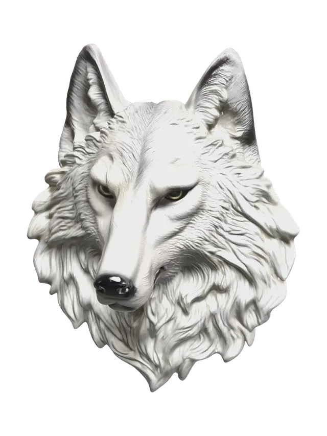 Low-Poly Wolf Head - Wolfhead 3D model, vytvořený pomocí AI