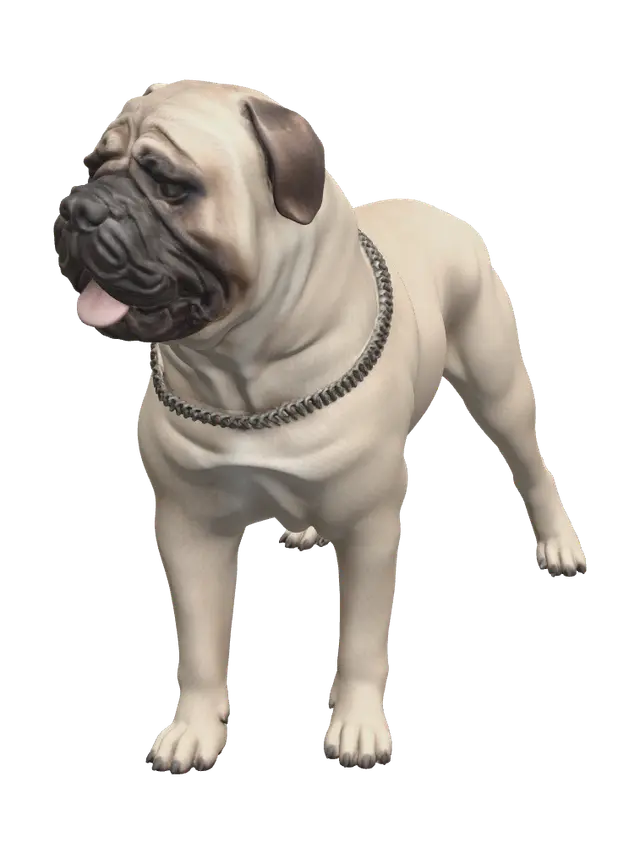 Weathered Bullmastiff - Mutt 3D model, vytvořený pomocí AI