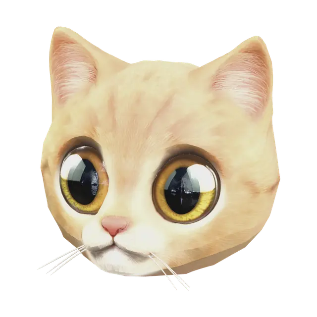 Emoji Cat 3D model, vytvořený pomocí AI