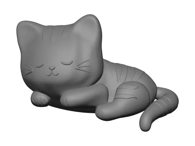 3D model for Sleepy Tabby Kitten