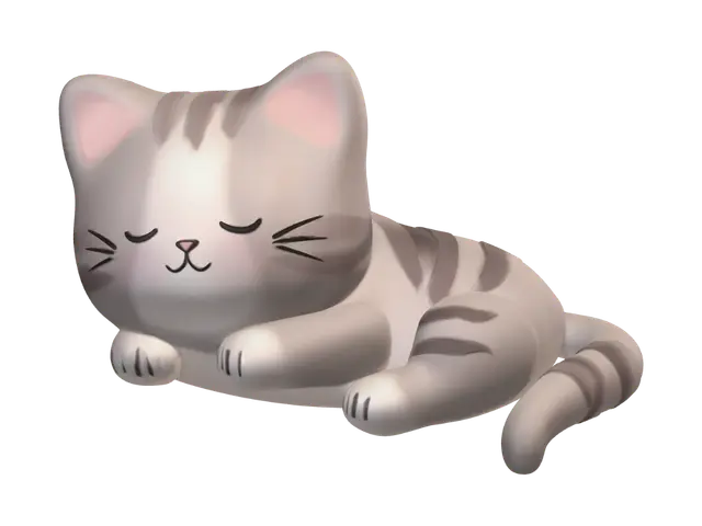3D model for Sleepy Tabby Kitten