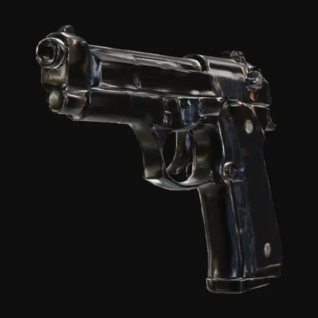 3D model for Side Profile of a Semi-Automatic Pistol