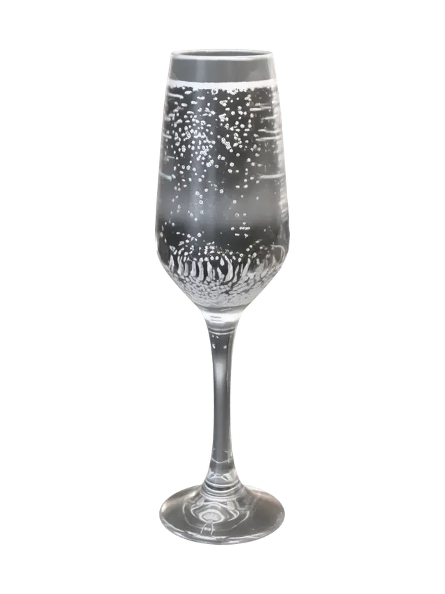 Champagne Flute with Bubbles - Sparkling 3D model, vytvořený pomocí AI