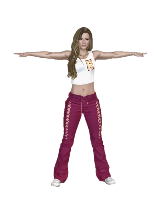 Suki Arms Outstretched on an Open Street - Arm 3D model, vytvořený pomocí AI