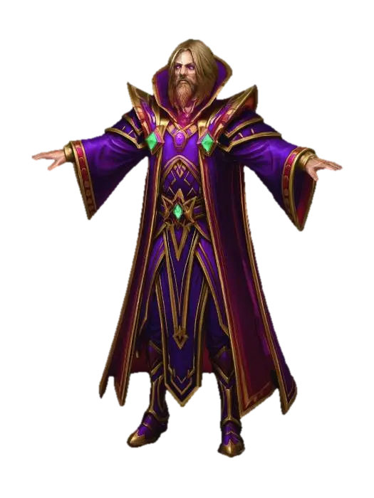 Archmage of the Violet Conclave 3D model, vytvořený pomocí AI