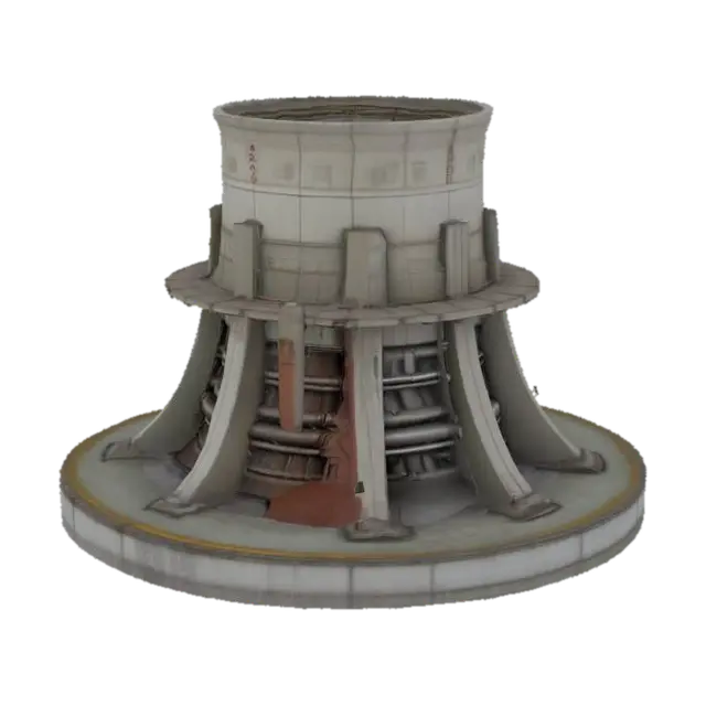 nuclear reactor pile cap 3D model, vytvořený pomocí AI