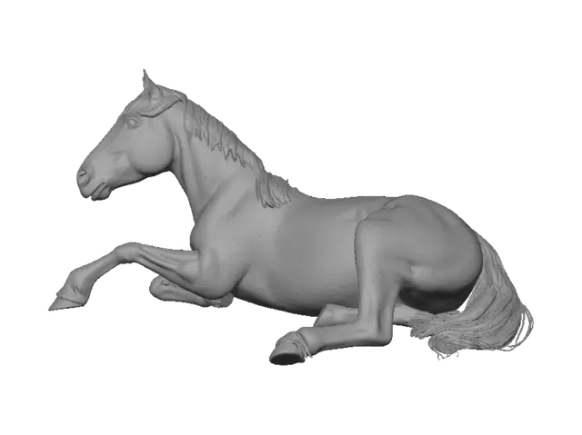 3D model for Relaxing Horse in a Pasture