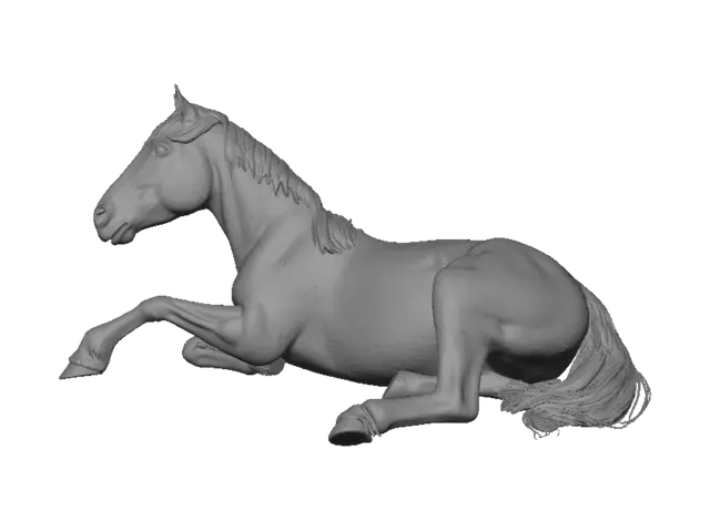 3D model for Relaxing Horse in a Pasture