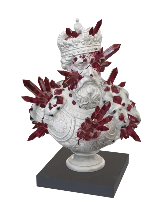 baroque-king-crystal-curse-bust-fb - Transformation 3D model, vytvořený pomocí AI