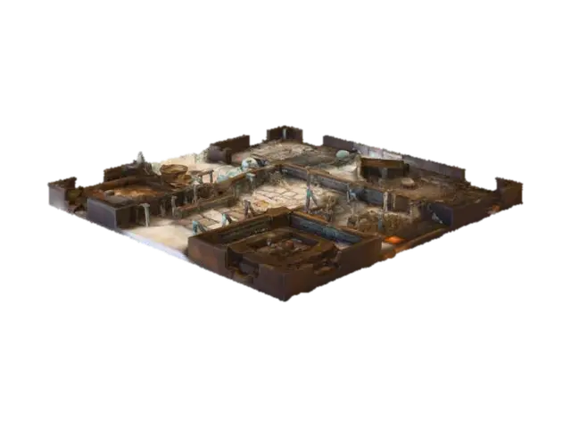 Dungeon Map Layout - Zombicide 3D model, vytvořený pomocí AI