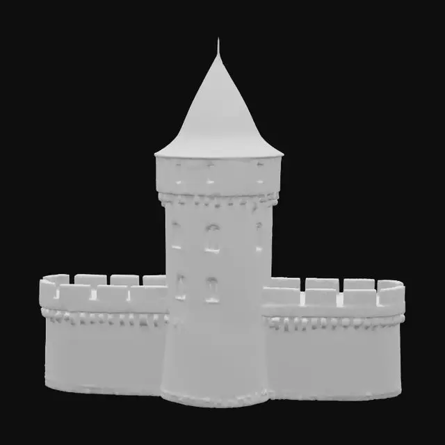 3D model for Castle Tower at Dusk