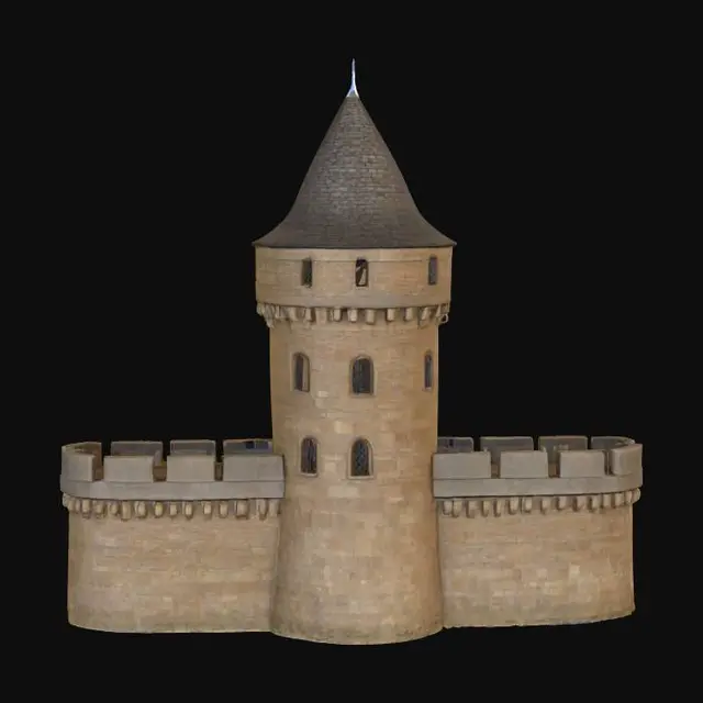 3D model for Castle Tower at Dusk