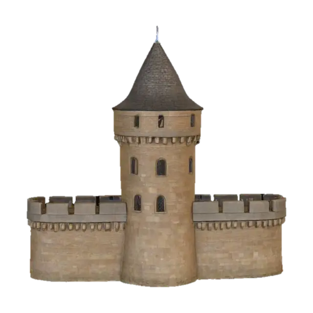 3D model for Castle Tower at Dusk