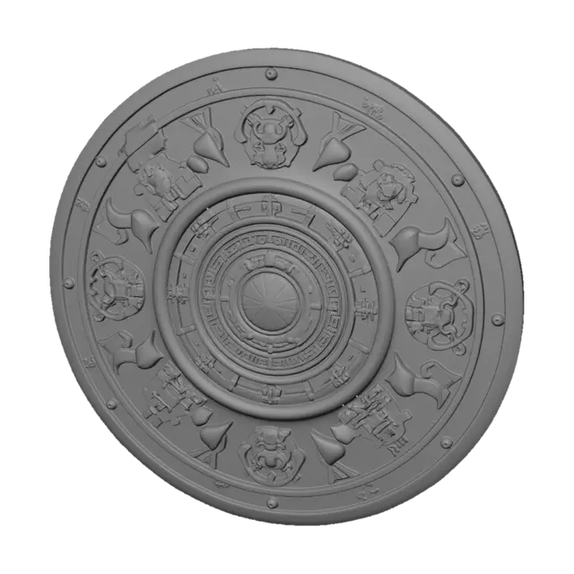 3D model for Ancient disk with symmetrical engravings of arcane origin