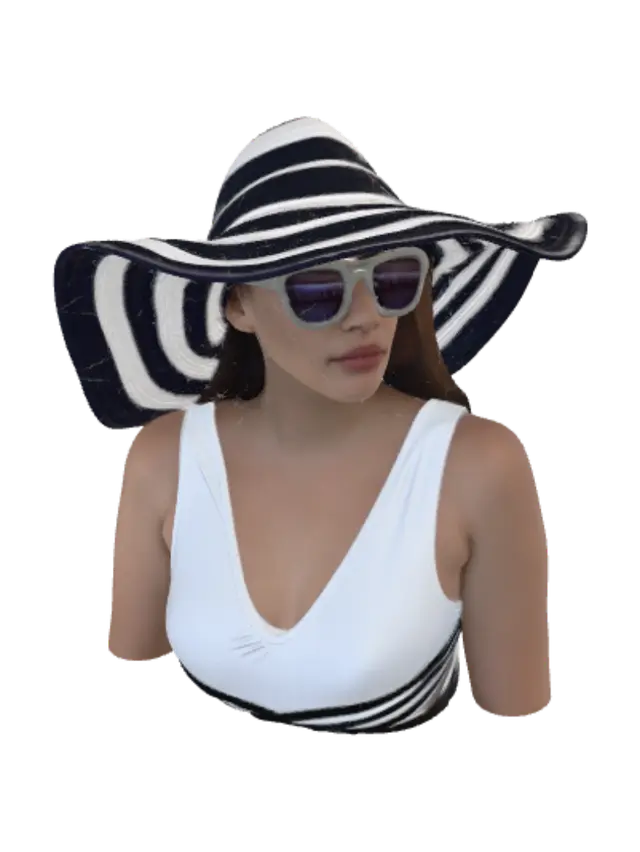 3D model for Poolside Striped Sun Hat